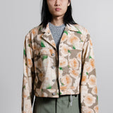 Floral Print Jacket Peach/Orange OUTW000789