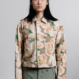 Floral Print Jacket Peach/Orange OUTW000789