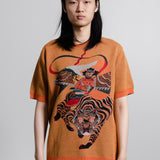 Jacquard Tiger Tee Orange N001