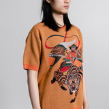 Jacquard Tiger Tee Orange N001