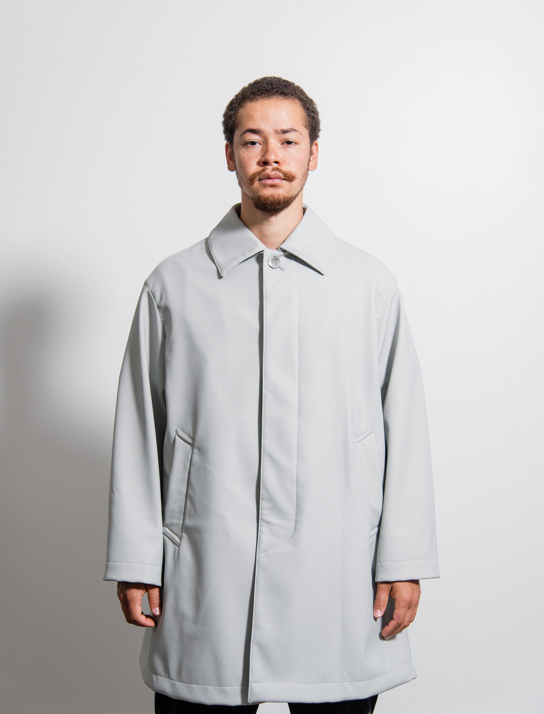 Trapeze Soutien Collar Coat Grey