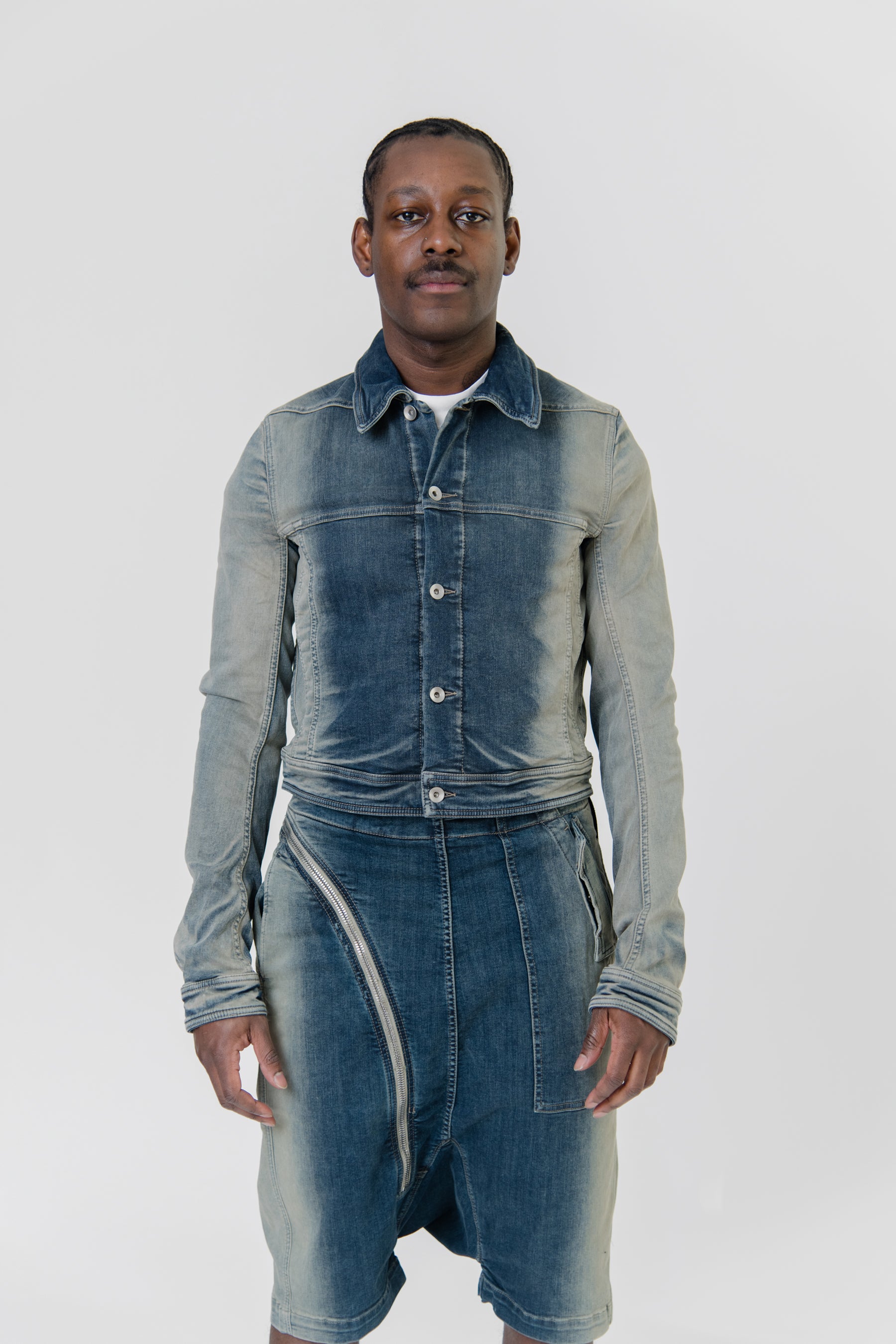 Cropped Worker Jacket Mineral Pearl DU01C6759-SDMPDE