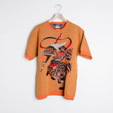 Jacquard Tiger Tee Orange N001