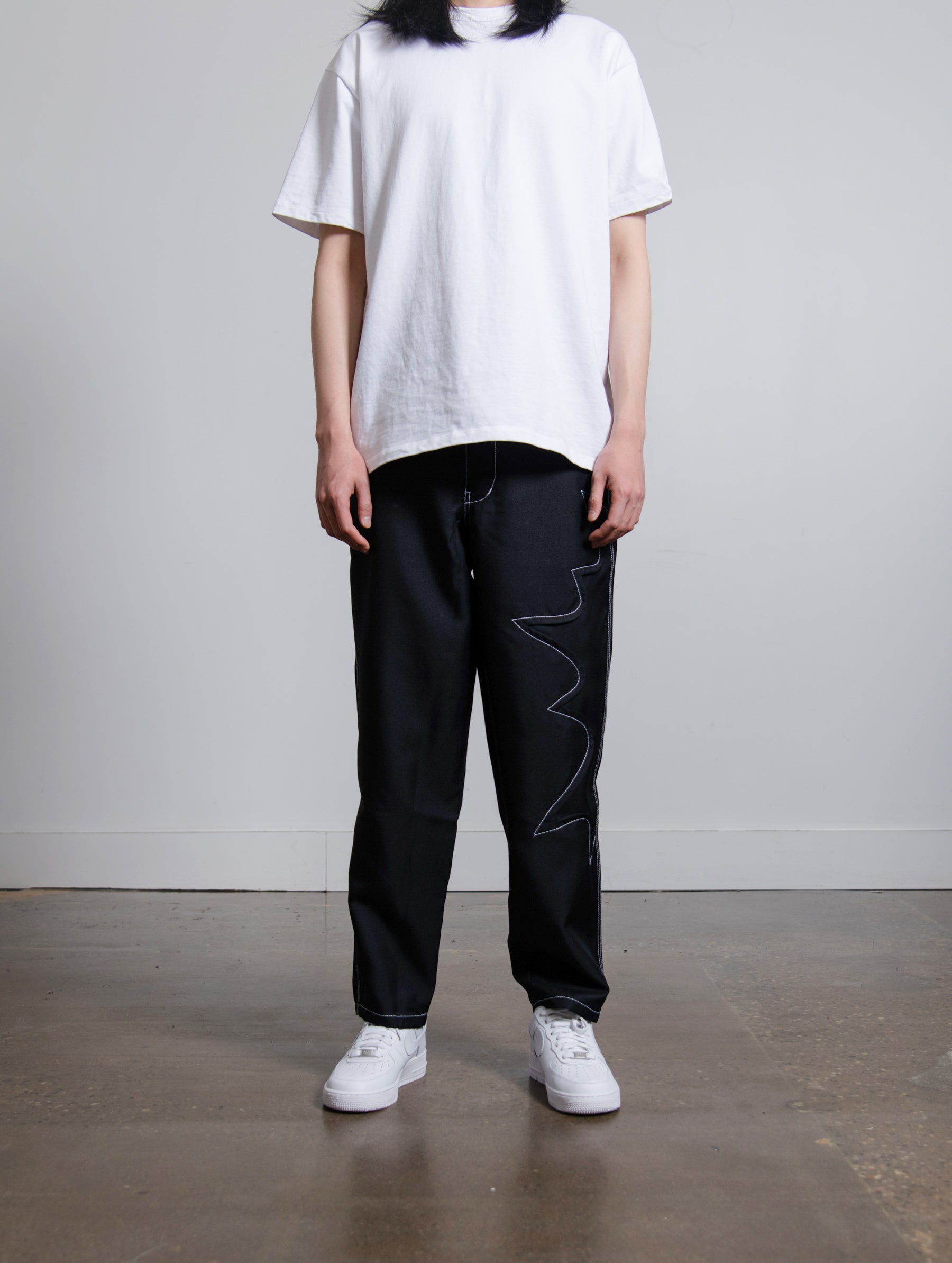 Polyester Gabardine Trouser Black/Navy P010