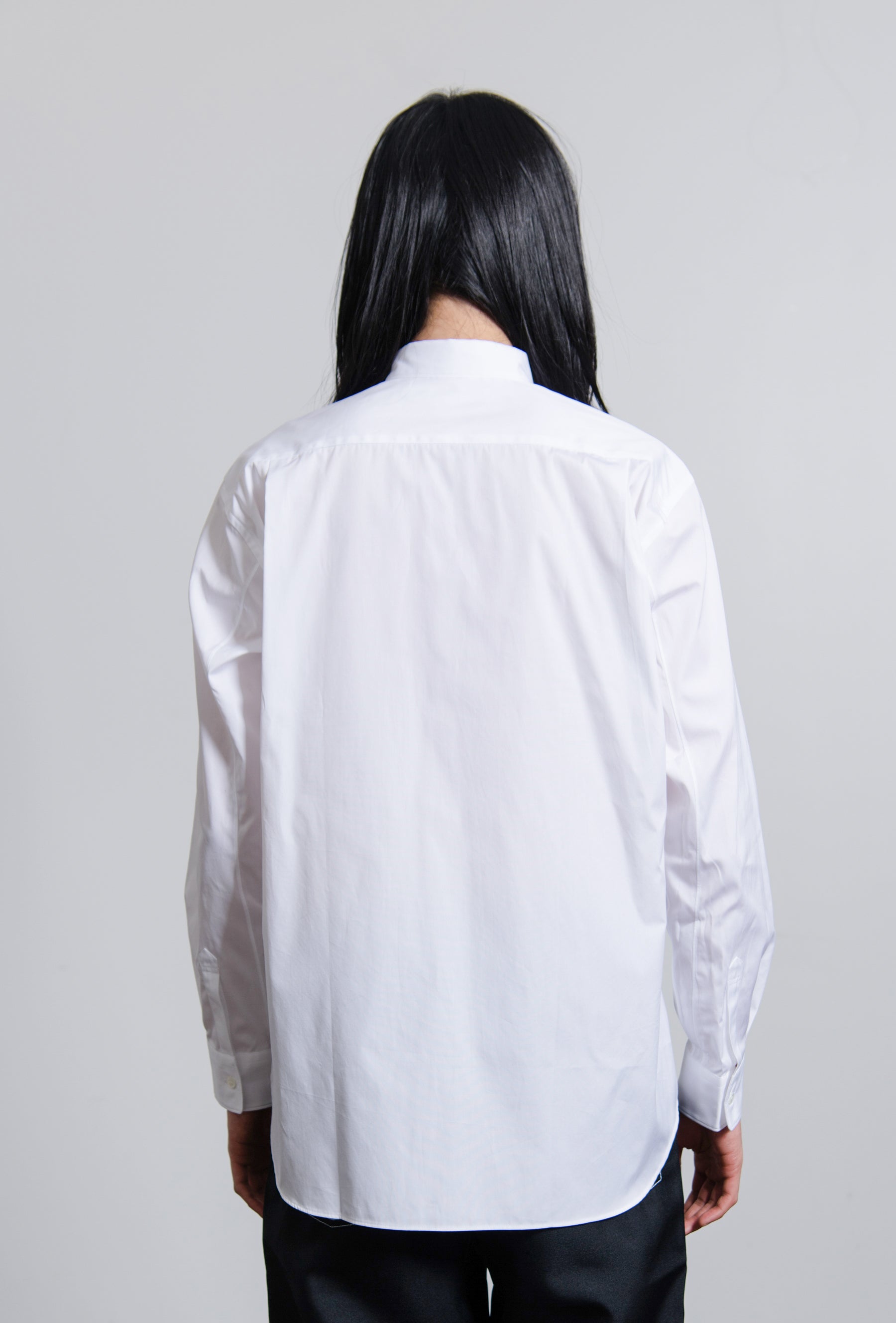 Striped Panel Poplin Shirt White/Stripe B014
