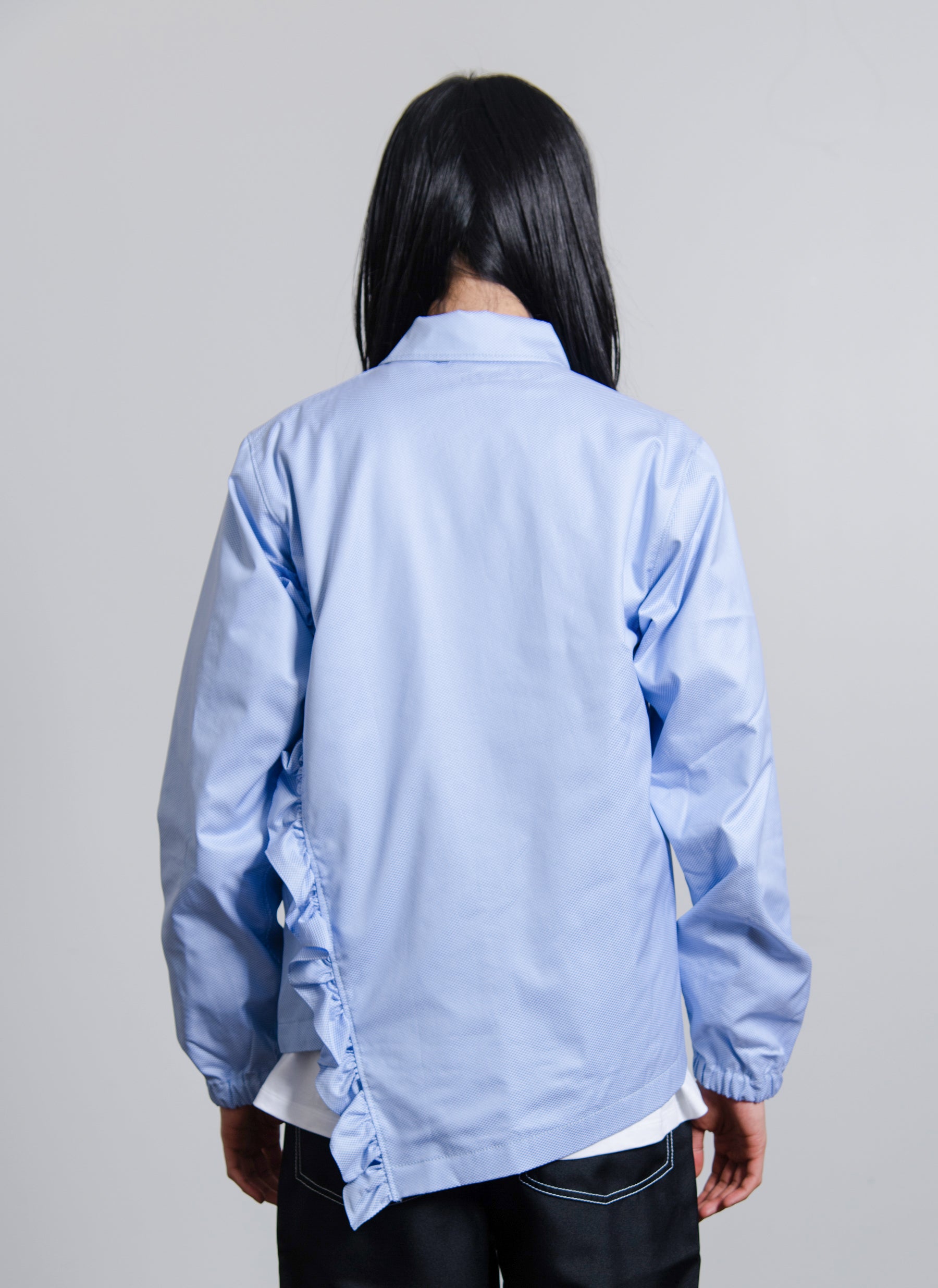 Asymmetric Coach Jacket Blue J009