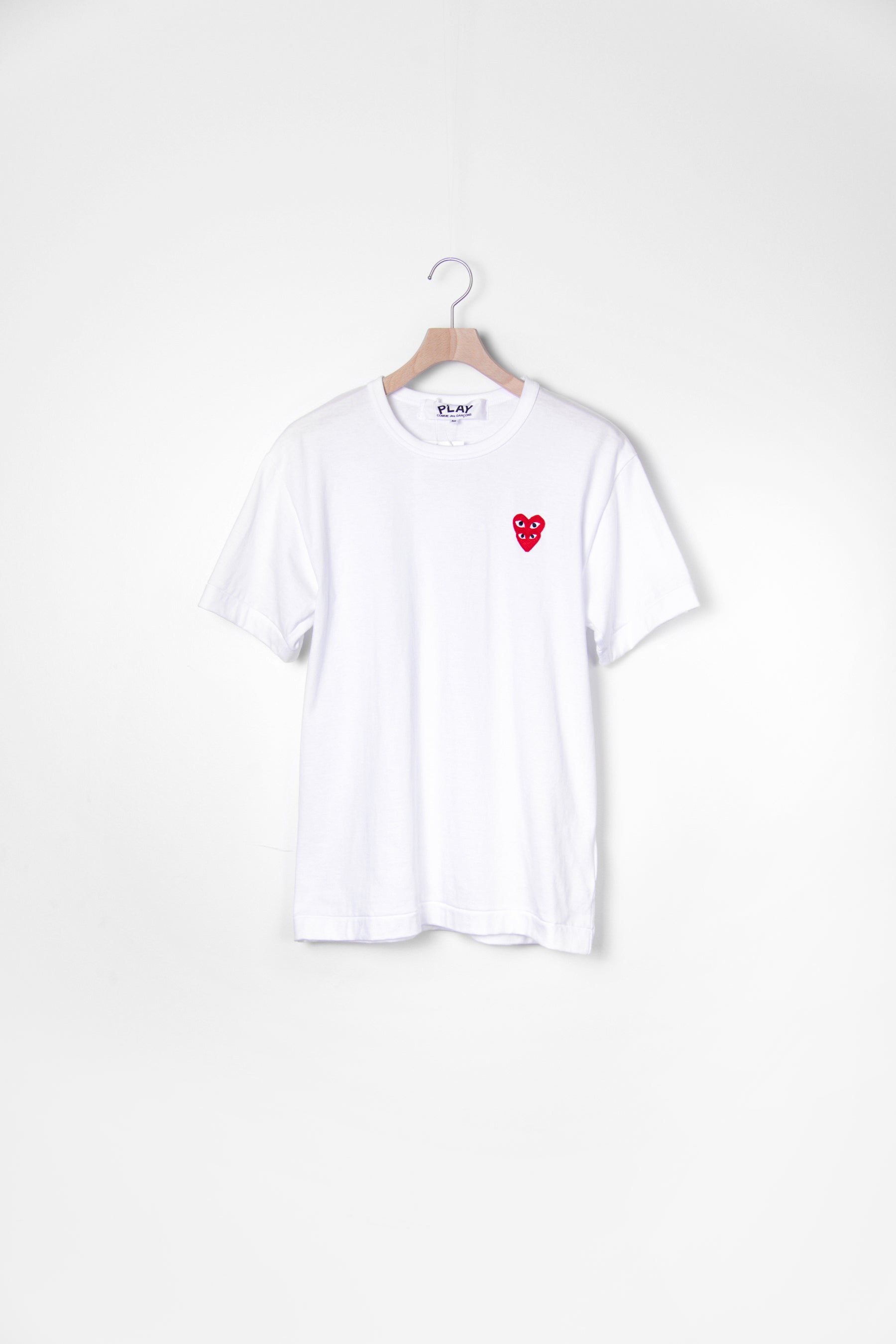 Layered Double Emblem Tee White/Red T288