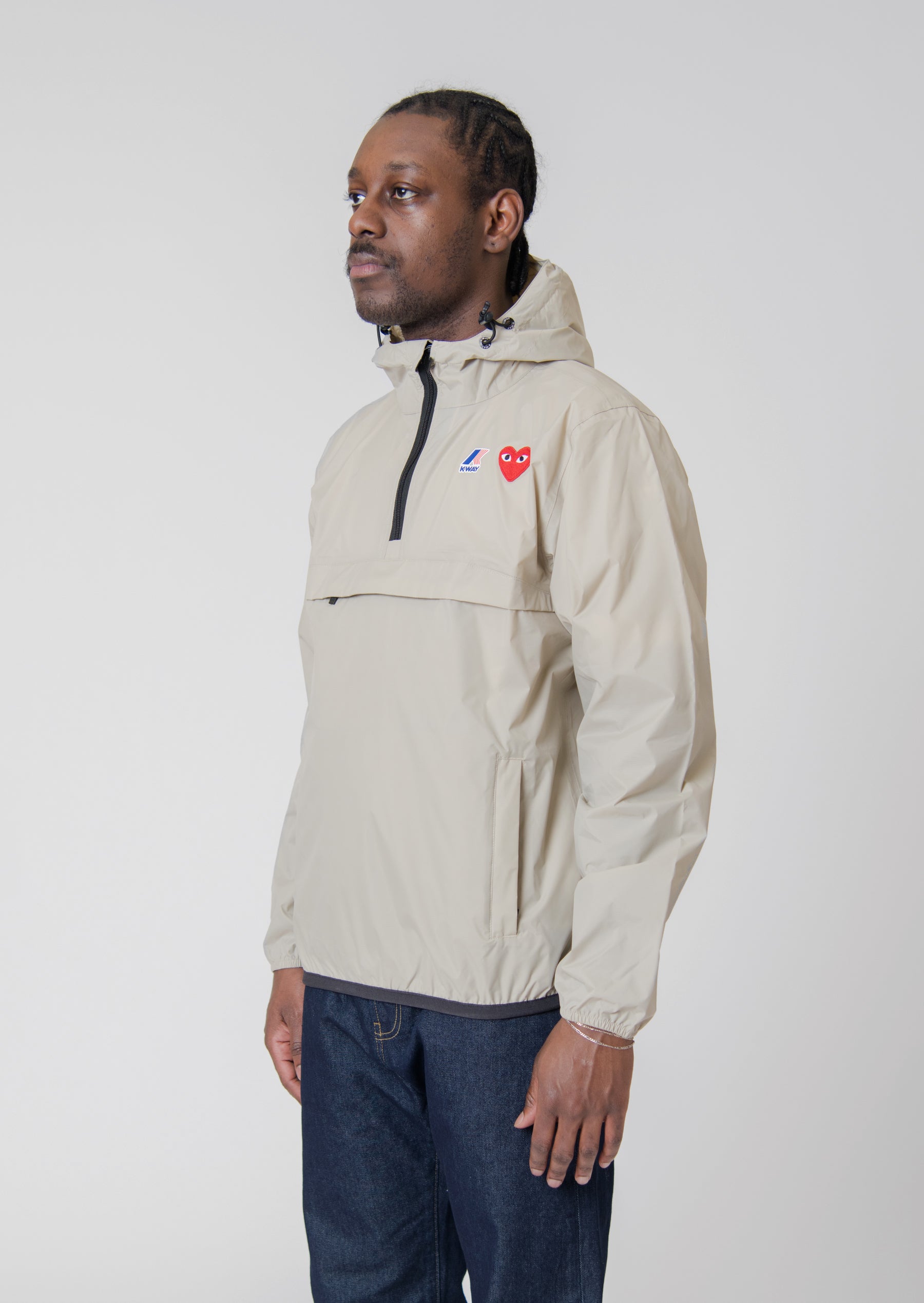 K-WAY Half-Zip Packable Jacket Beige J502-3