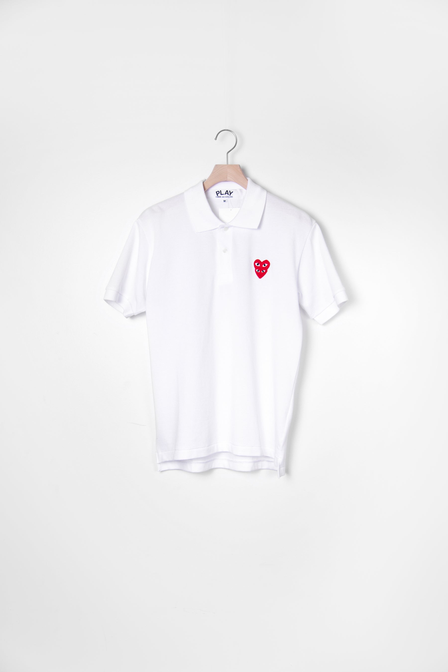 Layered Double Emblem Polo White/Red T290