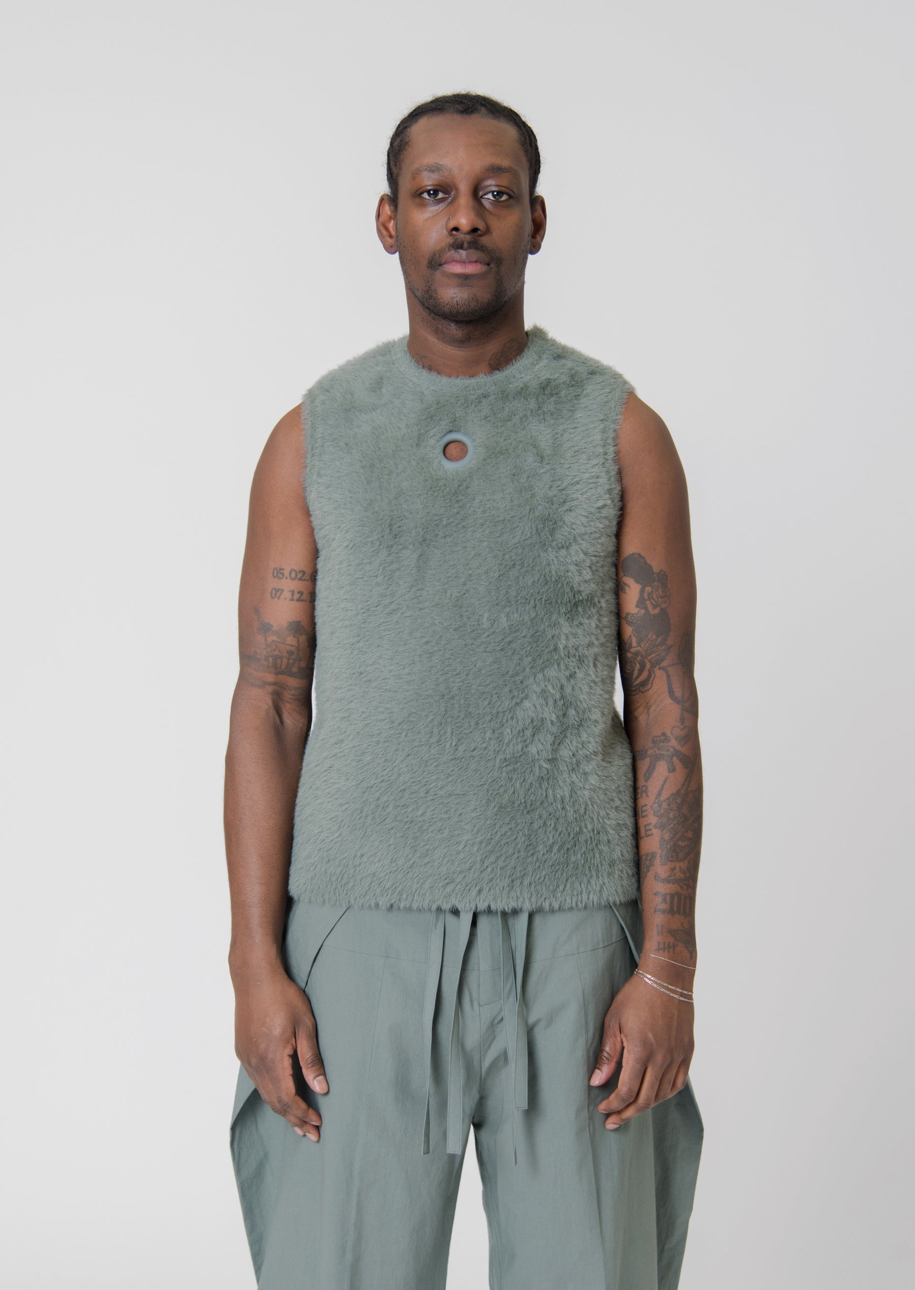 Fluffy Vest Green VST15