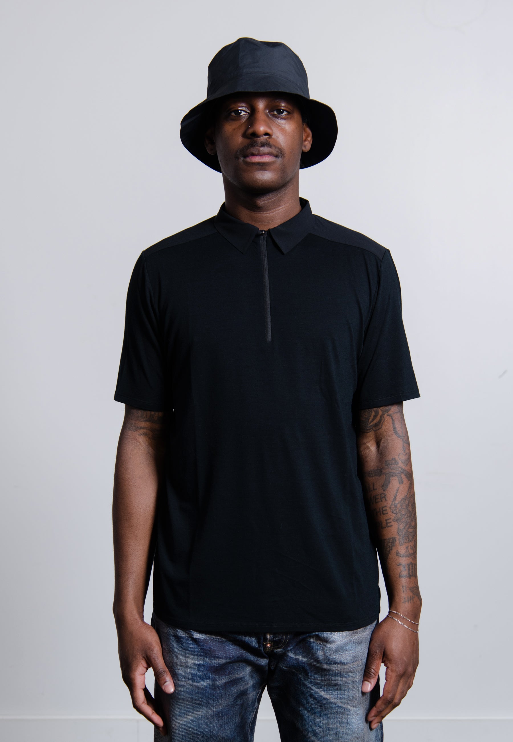 Frame Polo Tee Black
