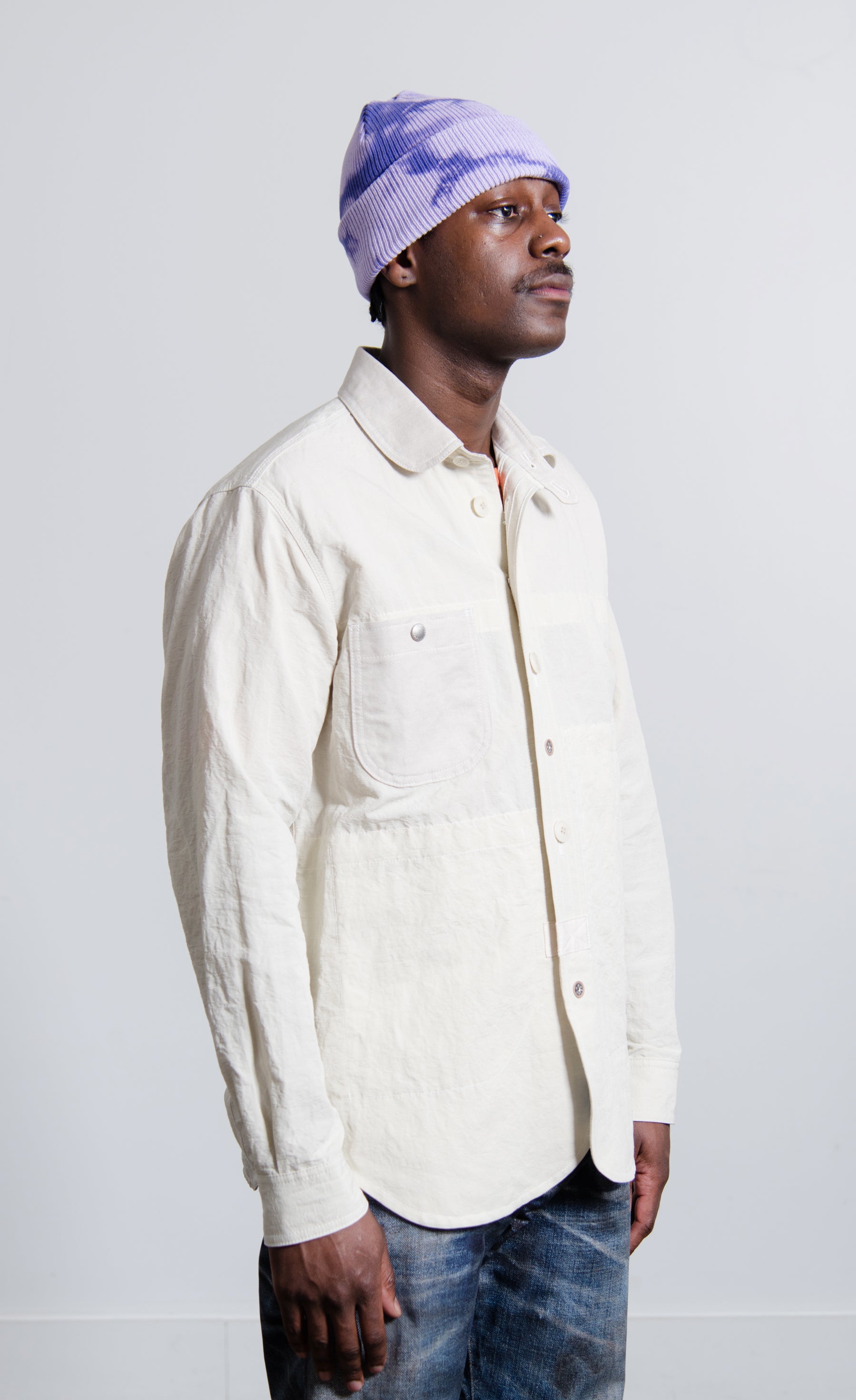 Reversible Linen Oxford Jacket Natural B001