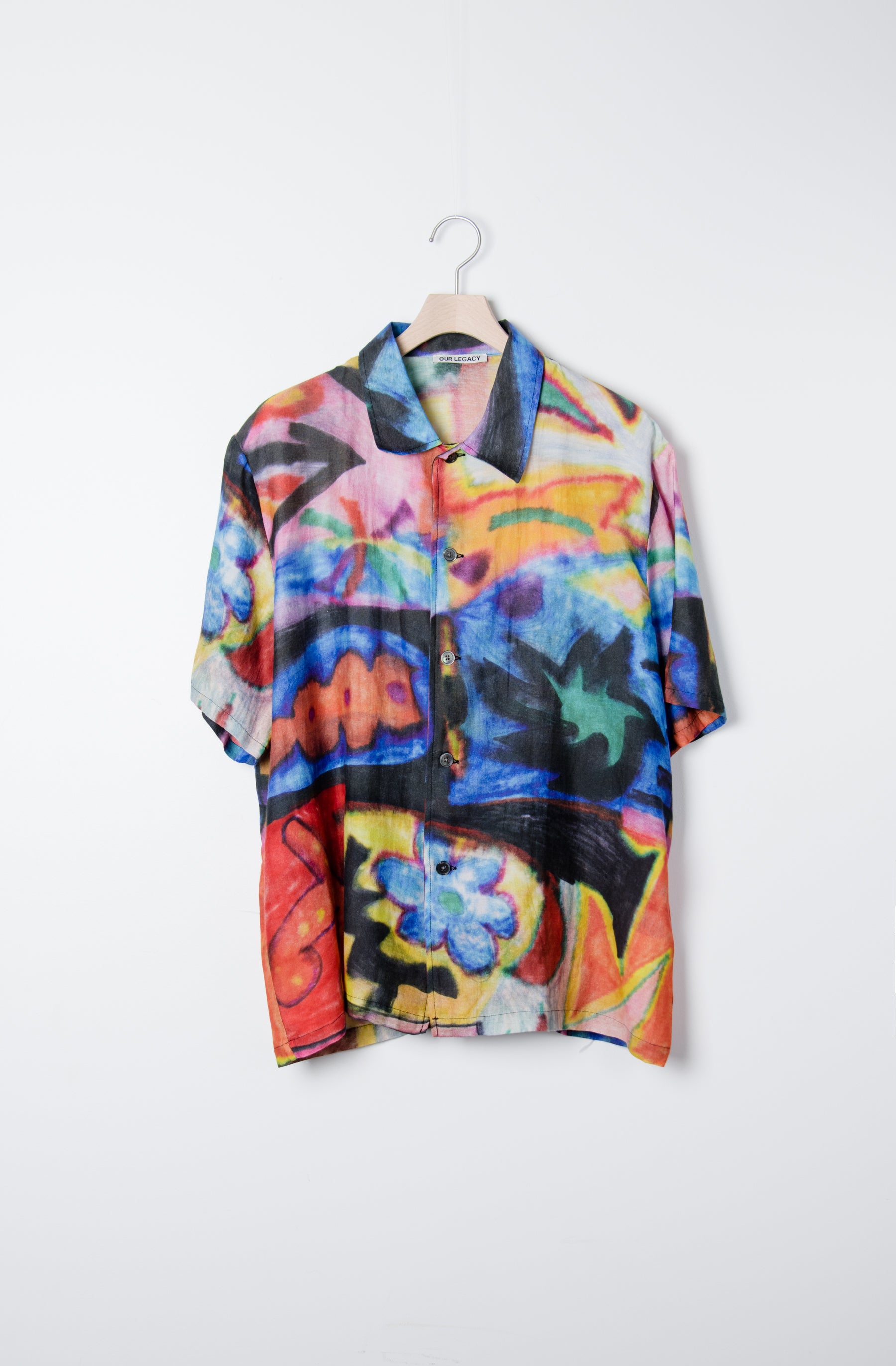 Short Sleeve Box Shirt Landscape Daylight Print