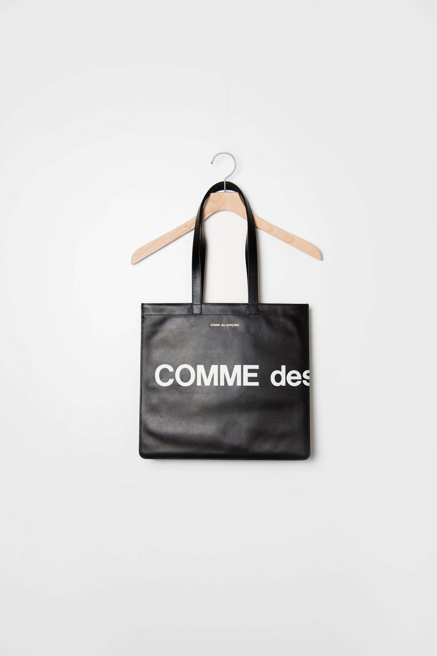 Comme Des Garcons Wallet Leather Tote Bag With Logo