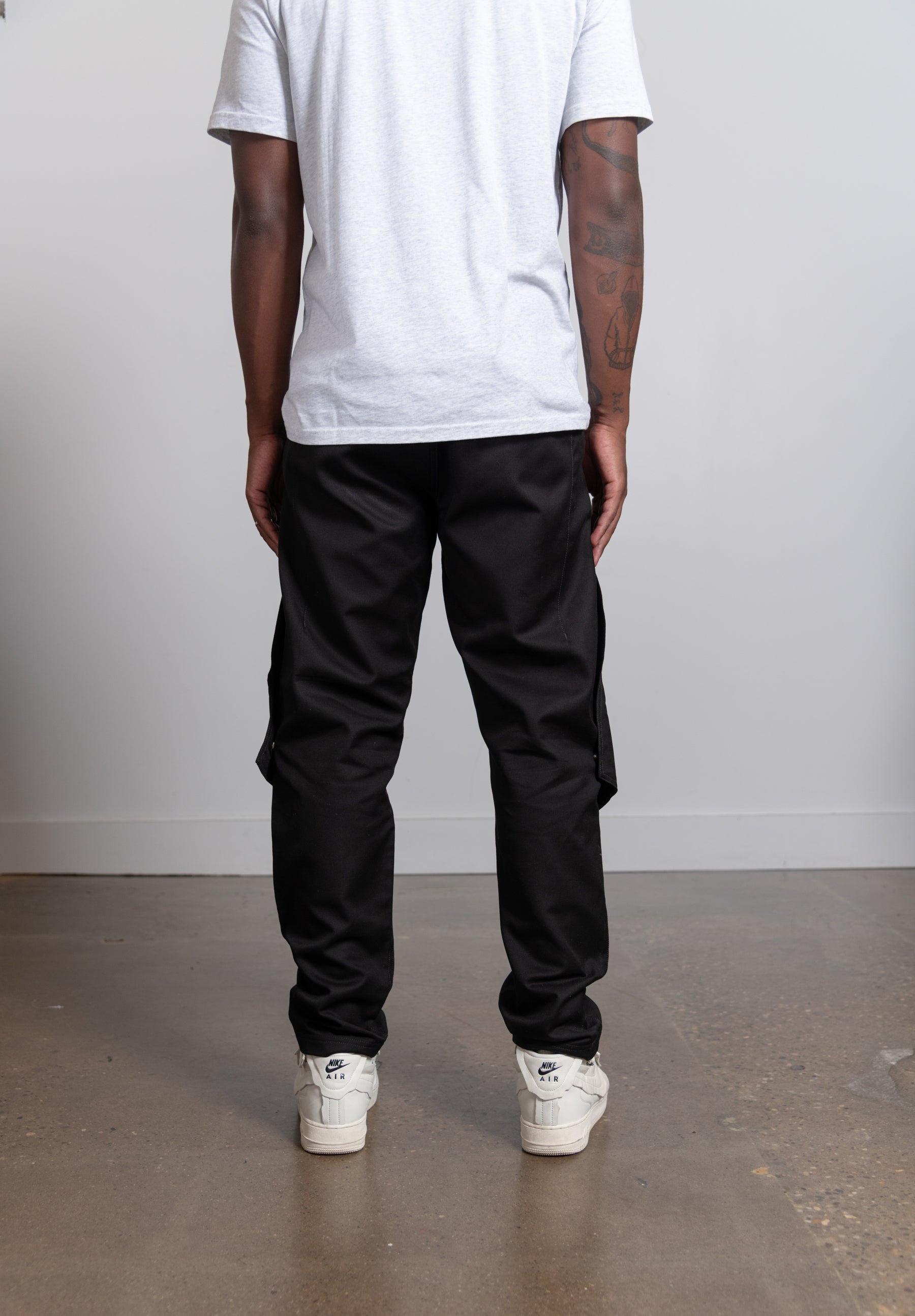 Textured Cotton Workwear Pant Black 30409
