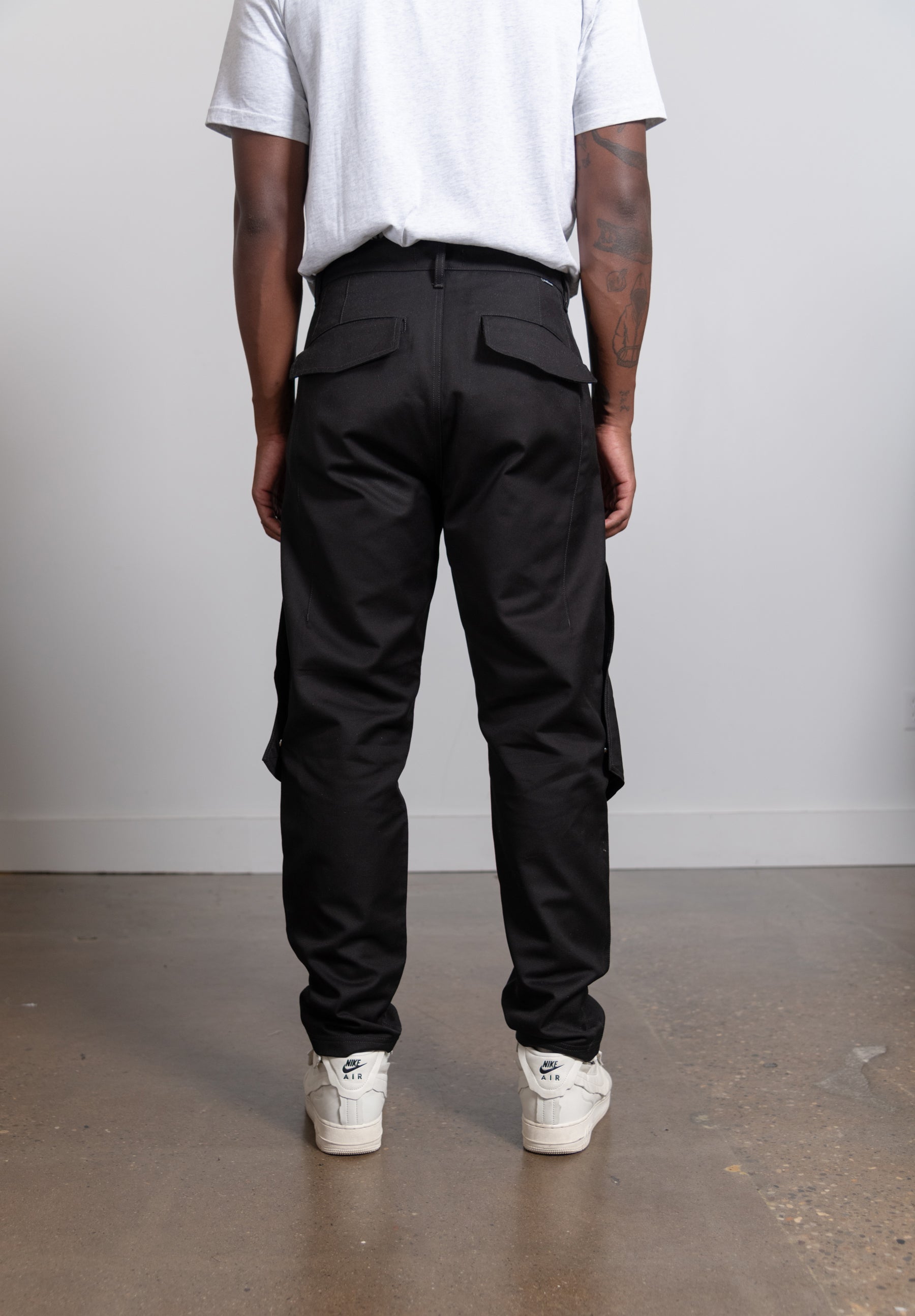 Textured Cotton Workwear Pant Black 30409