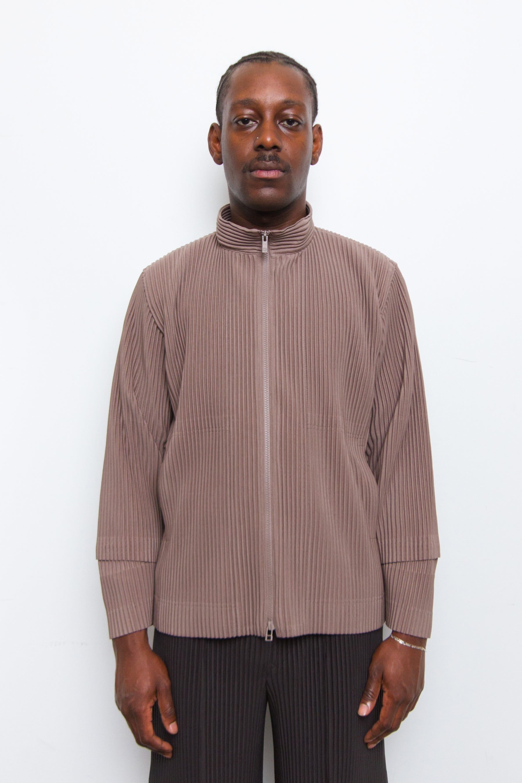 Cargo Pleated Jacket Alpaca Brown JC142-43