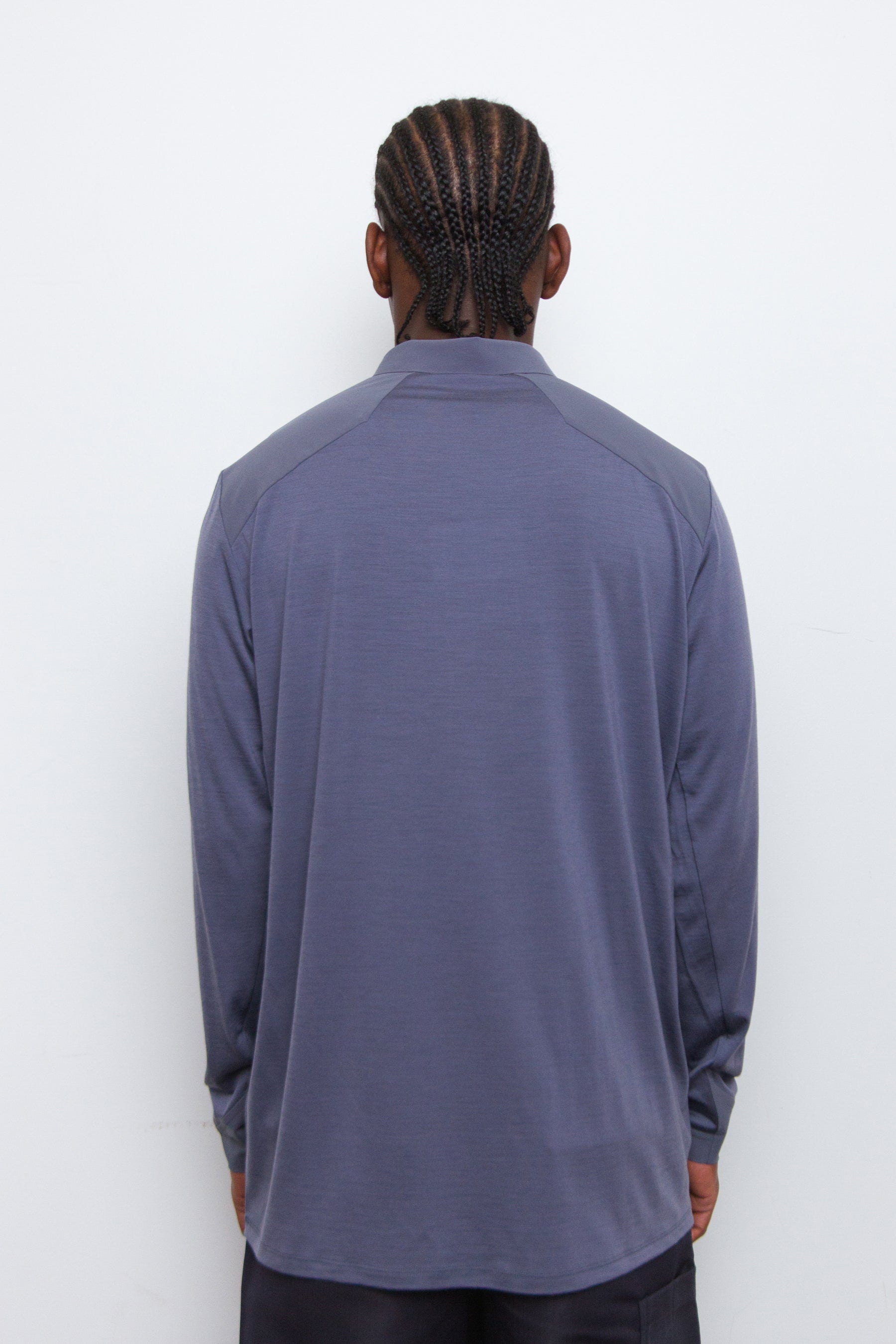 Long Sleeve Frame Polo Overcast