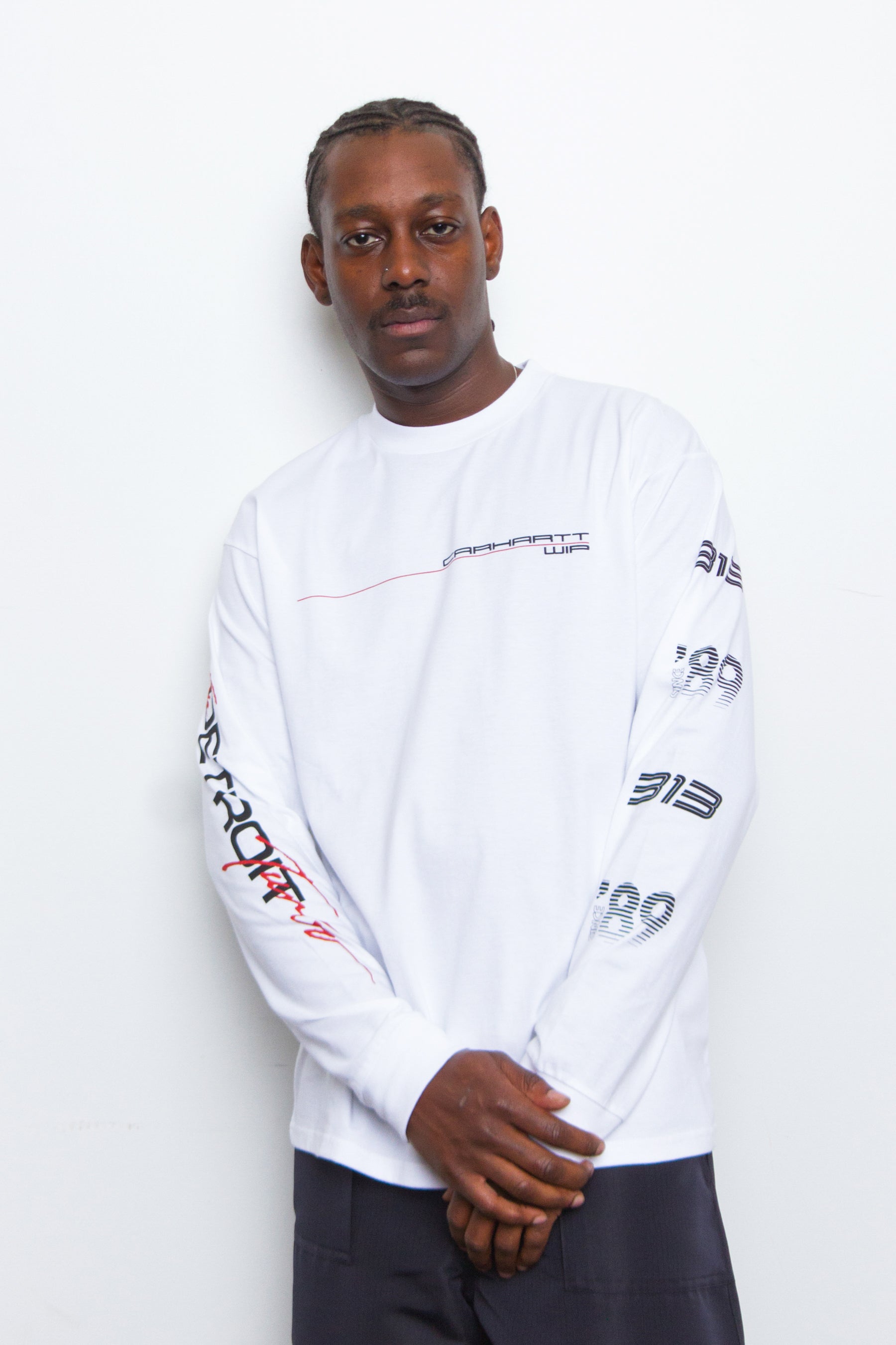 Detroit Turbo Long Sleeve Tee White
