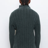 Ribbed Velour Sweater Emerald Green KNIT000338