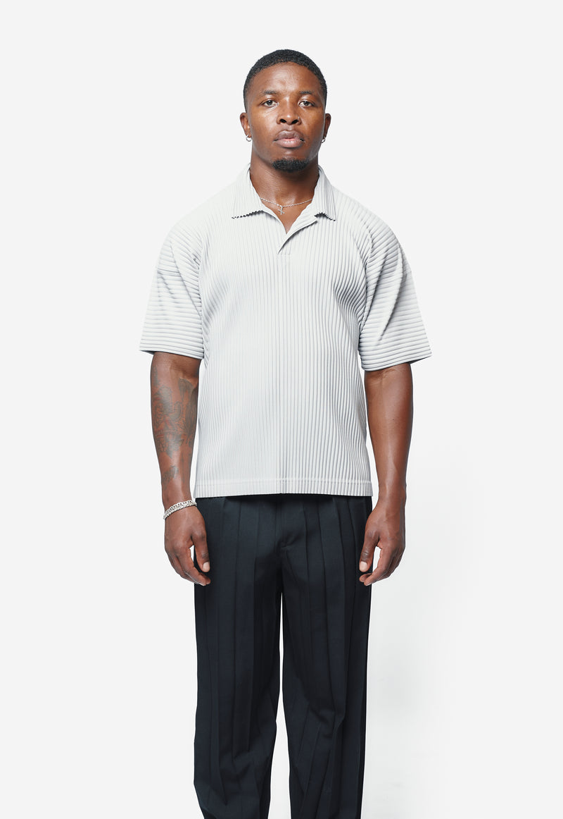Basics Pleated Polo Light Grey HP59-JM530-11