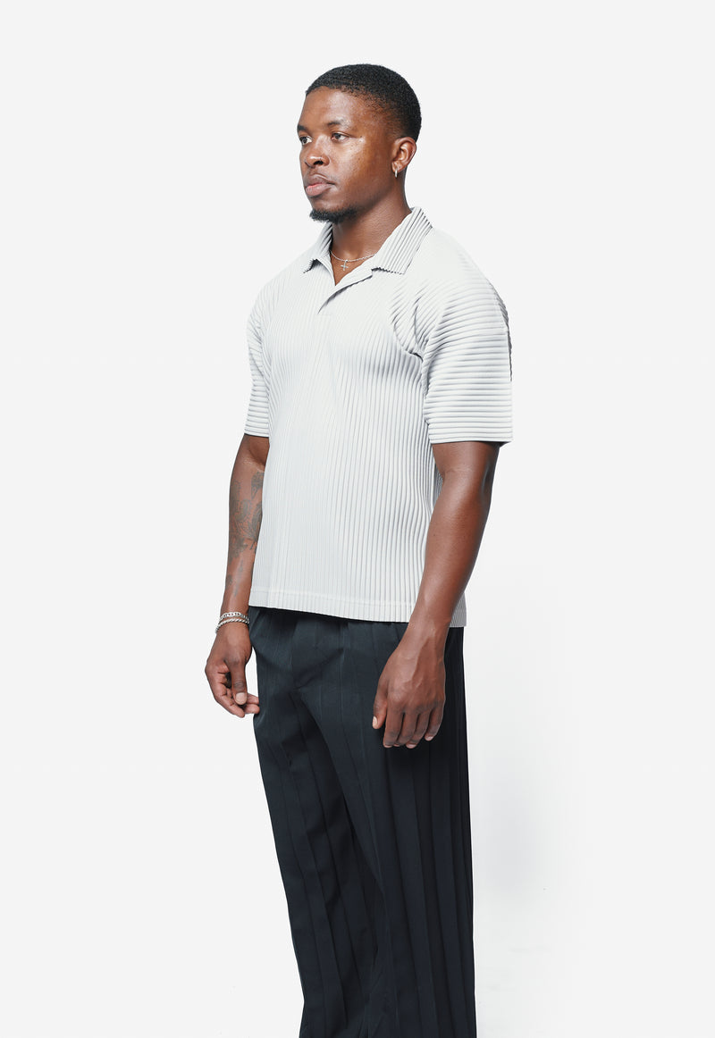 Basics Pleated Polo Light Grey HP59-JM530-11