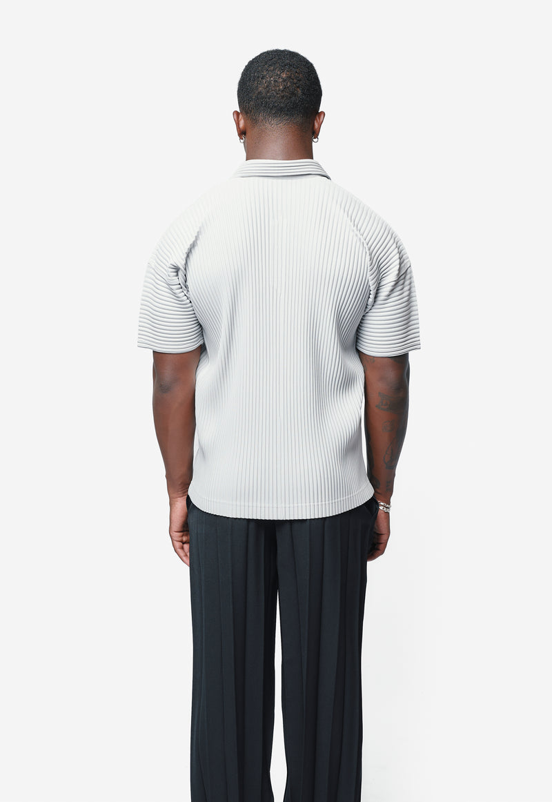 Basics Pleated Polo Light Grey HP59-JM530-11