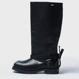 High Engine Boot Black Tensile Cattle Hide