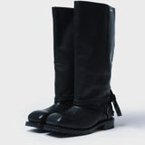 High Engine Boot Black Tensile Cattle Hide