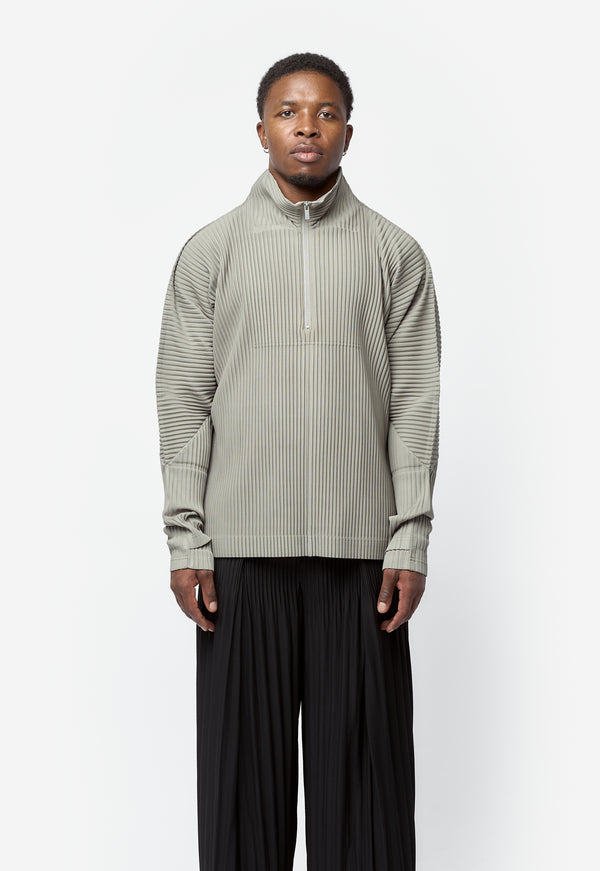 Monthly Colour November Pleated Zip Sweater Managan Green HP58-JK112-64