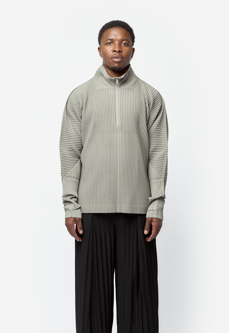 Monthly Colour November Pleated Zip Sweater Managan Green HP58-JK112-64