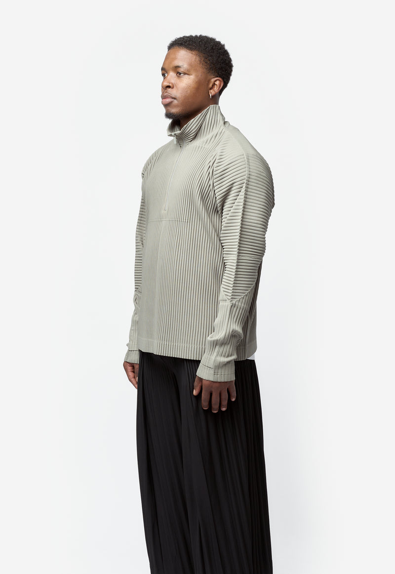 Monthly Colour November Pleated Zip Sweater Managan Green HP58-JK112-64
