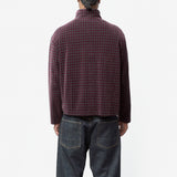 Shrunken Full Zip Merlot Houdini Check Velour M2266SM