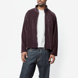 Shrunken Full Zip Merlot Houdini Check Velour M2266SM