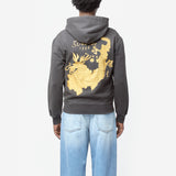 Embroidered Hooded Zip Sweater Faded Black FN-MN-SWEA000403