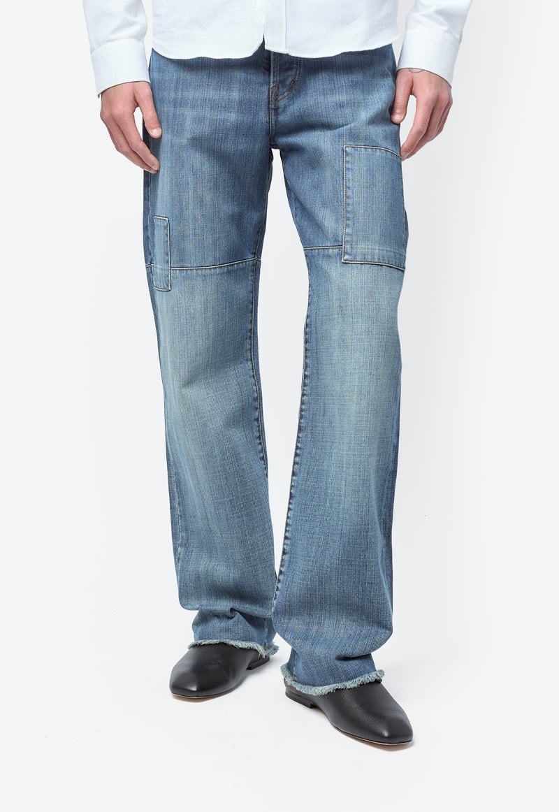 Men's Chance Denim Patched Blue Vintage Wash MS26DE01-CO06-502