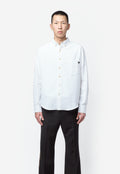 Cotton Pique Isaac Oxford Shirt White MS26SH09-CO03-001