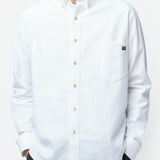 Cotton Pique Isaac Oxford Shirt White MS26SH09-CO03-001