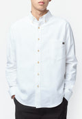 Cotton Pique Isaac Oxford Shirt White MS26SH09-CO03-001