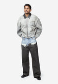 Men's Printed Pinstripe Jeans Blue/Black FN-UX-TROU0000056