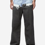 Men's Printed Pinstripe Jeans Blue/Black FN-UX-TROU0000056