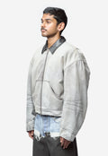 Men's Faded Denim Jacket White/Black FN-MN-OUTW0001285