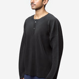 Monthly Colour February Henley Shirt Black HP66-JK023-15