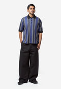 Men's Striped Knit Polo Navy/Black WQ-T009-051