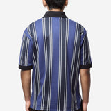 Men's Striped Knit Polo Navy/Black WQ-T009-051