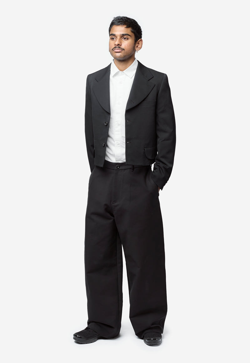 Men's Cropped Blazer Black PQ-J050-051