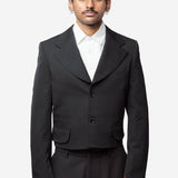 Men's Cropped Blazer Black PQ-J050-051