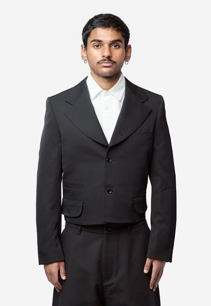 Men's Cropped Blazer Black PQ-J050-051