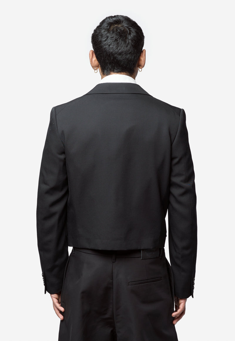 Men's Cropped Blazer Black PQ-J050-051