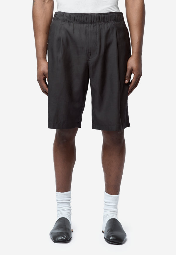 Men's Leisure Shorts Still Black Calm Cupro Cotton M2264LSB